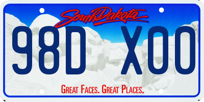 SD license plate 98DX00