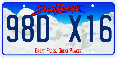 SD license plate 98DX16