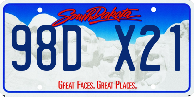 SD license plate 98DX21