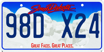 SD license plate 98DX24
