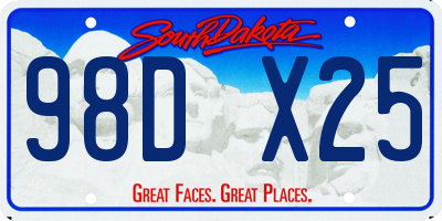 SD license plate 98DX25