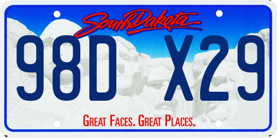 SD license plate 98DX29