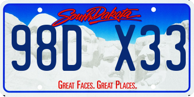 SD license plate 98DX33