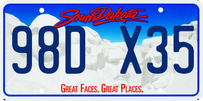 SD license plate 98DX35