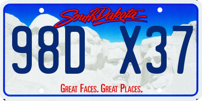 SD license plate 98DX37