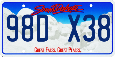 SD license plate 98DX38