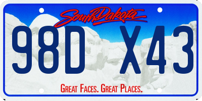 SD license plate 98DX43