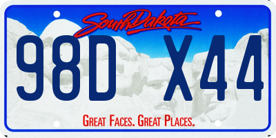SD license plate 98DX44