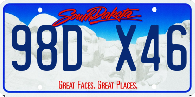 SD license plate 98DX46