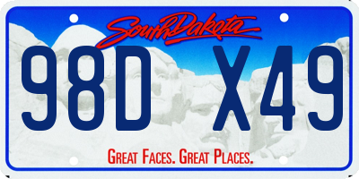 SD license plate 98DX49