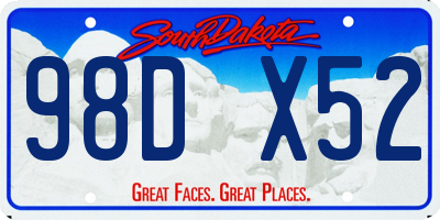 SD license plate 98DX52