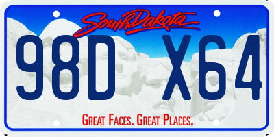 SD license plate 98DX64