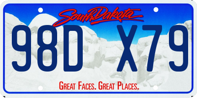 SD license plate 98DX79