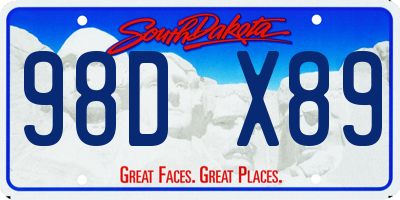 SD license plate 98DX89