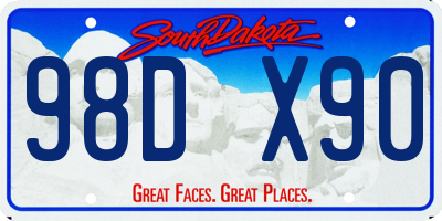 SD license plate 98DX90
