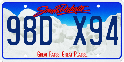 SD license plate 98DX94