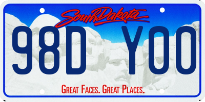 SD license plate 98DY00