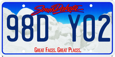 SD license plate 98DY02