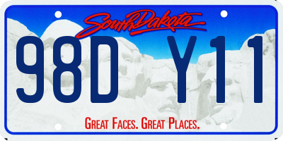 SD license plate 98DY11