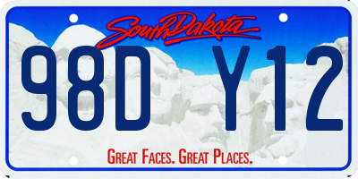 SD license plate 98DY12