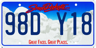 SD license plate 98DY18