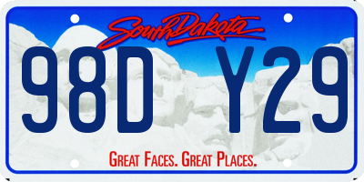 SD license plate 98DY29