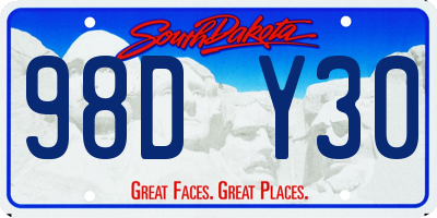 SD license plate 98DY30