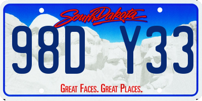 SD license plate 98DY33
