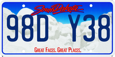 SD license plate 98DY38