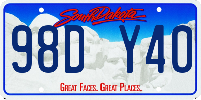 SD license plate 98DY40