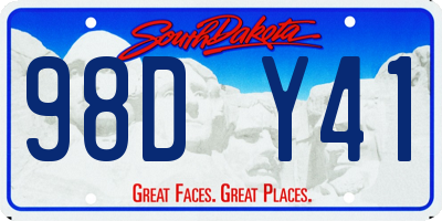 SD license plate 98DY41
