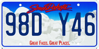 SD license plate 98DY46
