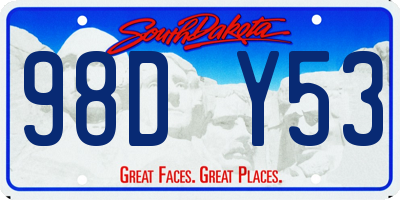 SD license plate 98DY53