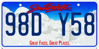 SD license plate 98DY58