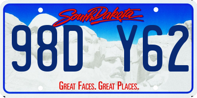 SD license plate 98DY62