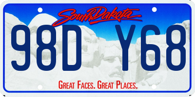 SD license plate 98DY68