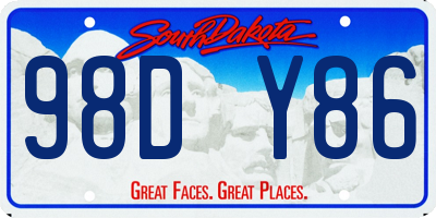 SD license plate 98DY86