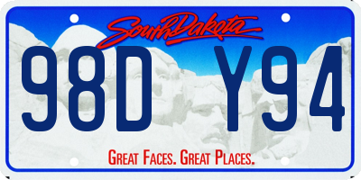 SD license plate 98DY94