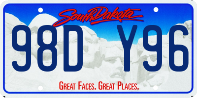 SD license plate 98DY96