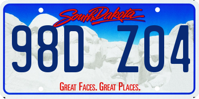 SD license plate 98DZ04