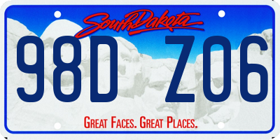 SD license plate 98DZ06