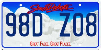 SD license plate 98DZ08