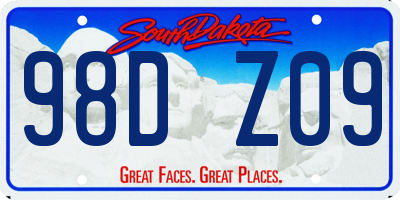 SD license plate 98DZ09