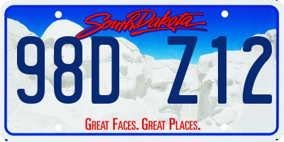 SD license plate 98DZ12