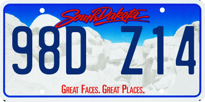 SD license plate 98DZ14