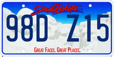 SD license plate 98DZ15