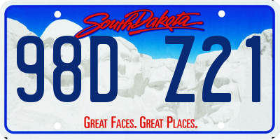 SD license plate 98DZ21