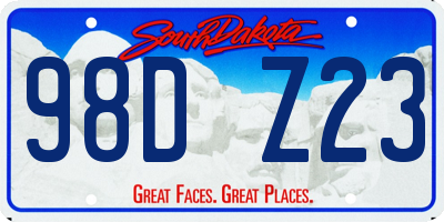 SD license plate 98DZ23