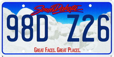 SD license plate 98DZ26