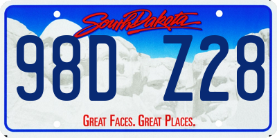SD license plate 98DZ28